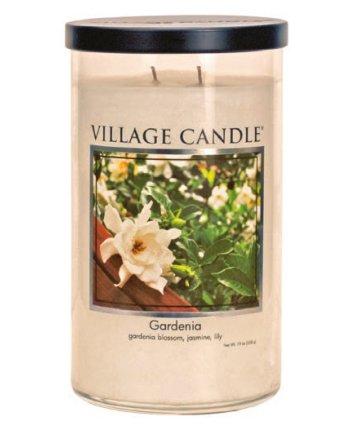 importshop24 Village Candle Tumbler großes Glas Gardenia Duftkerze