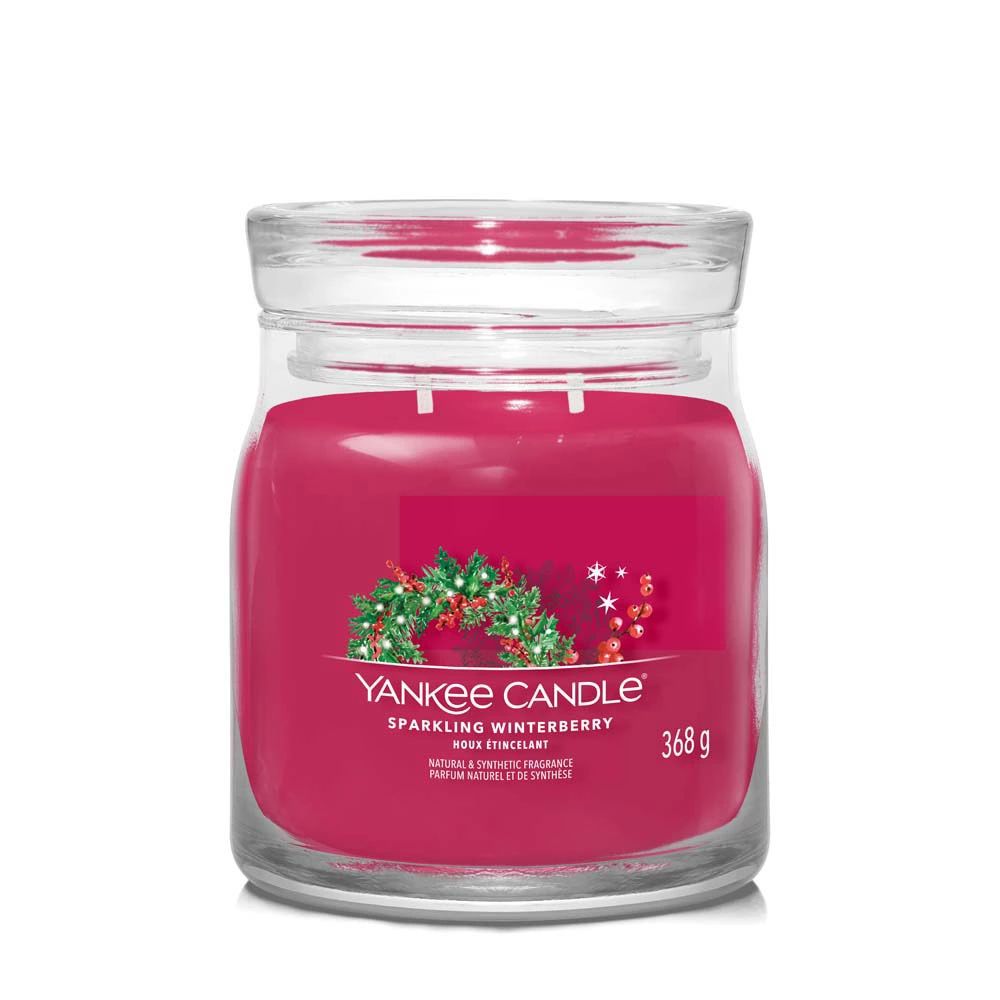 Yankee Candle mittleres Glas Sparkling Winterberry - Duftkerze