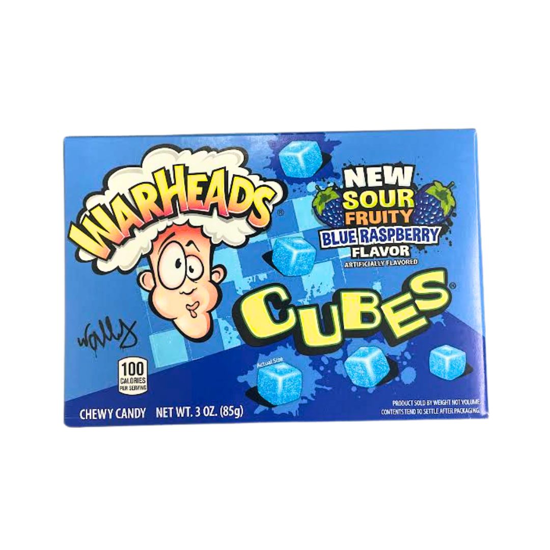 importshop24 Warheads Blue Raspberry Cubes 85g Kaubonbons