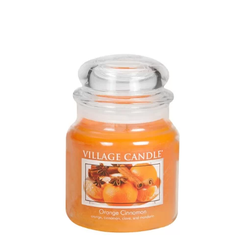 importshop24 Village Candle mittleres Glas Orange Cinnamon  Duftkerze