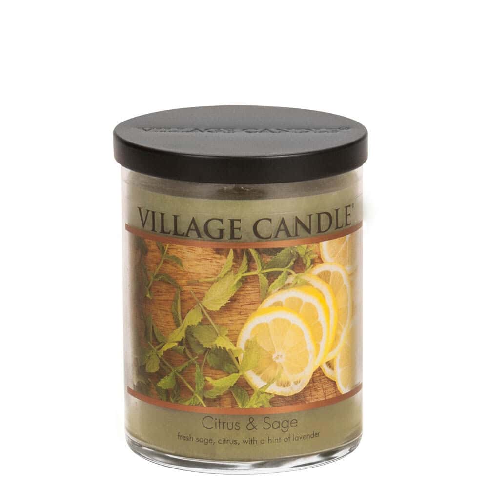 importshop24 Village Candle Tumbler mittleres Glas Citrus & Sage  Duftkerze