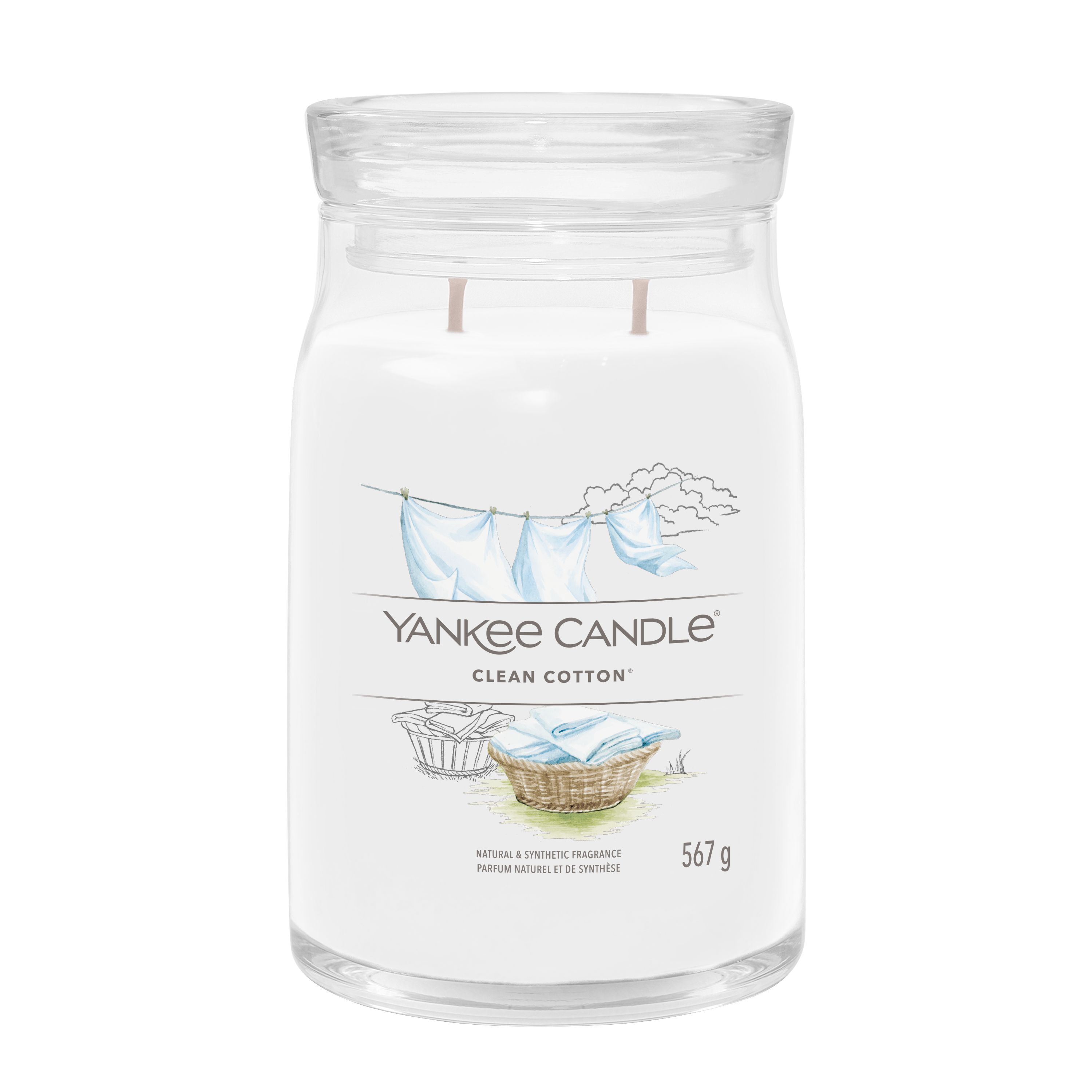 Yankee Candle großes Glas Clean Cotton - Duftkerze Yankee Candle großes Glas Clean Cotton - Duftkerze