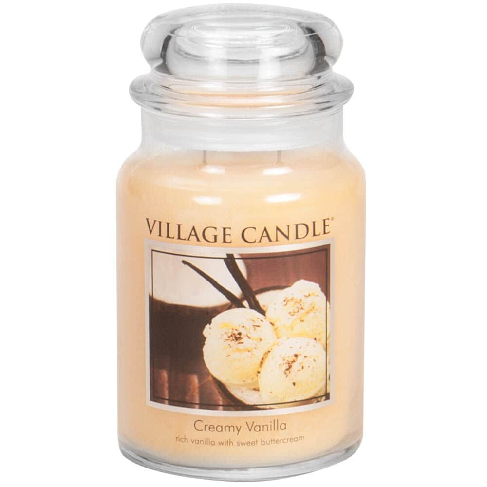 importshop24 Village Candle großes Glas Creamy Vanilla Duftkerze