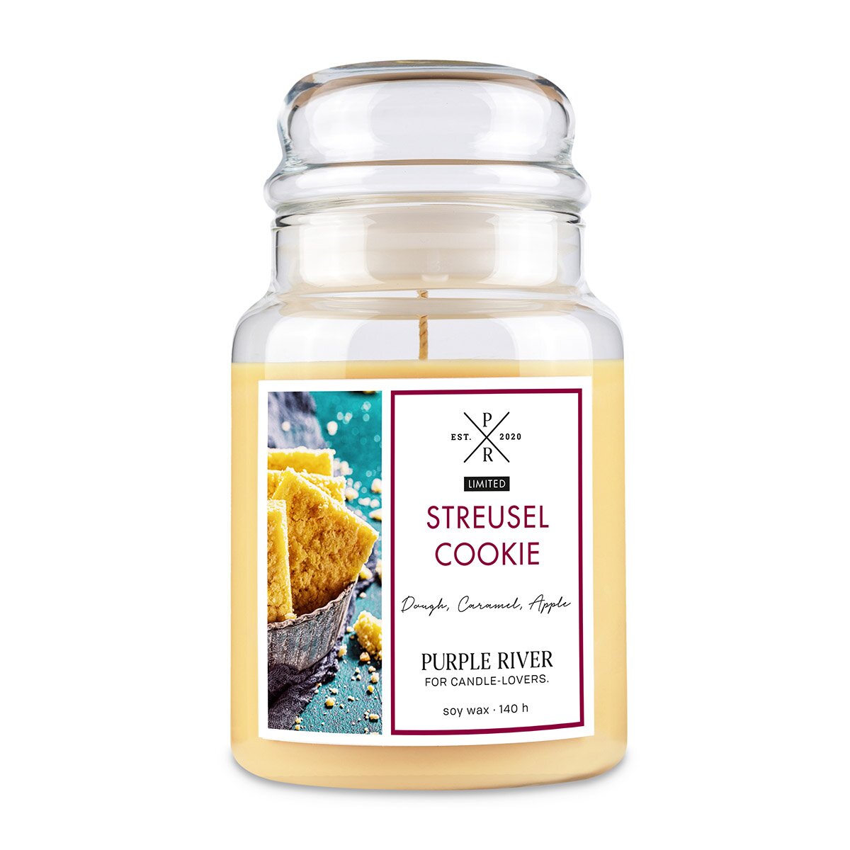 Purple River Candle großes Glas Streusel Cookie - Duftkerze