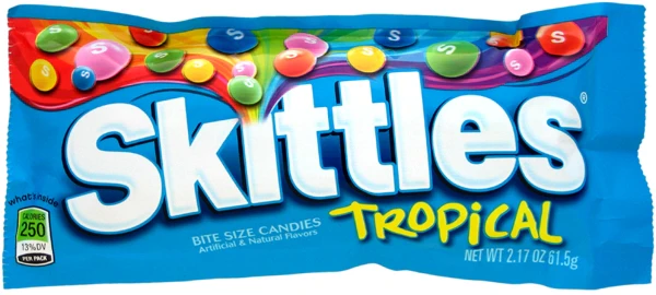 importshop24 Skittles Tropical 61,5g - Kaudragees