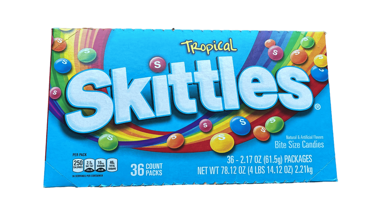 Skittles Tropical 61,5g - Kaudragees Skittles Tropical 61,5g - Kaudragees
