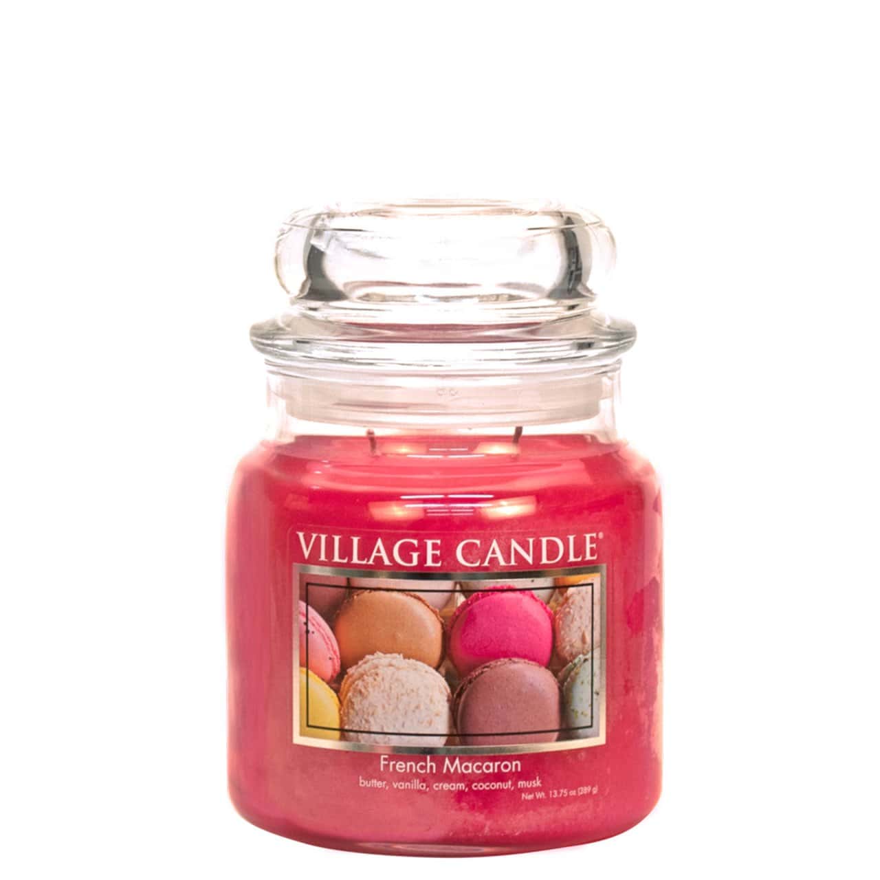 importshop24 Village Candle mittleres Glas French Macaron  Duftkerze