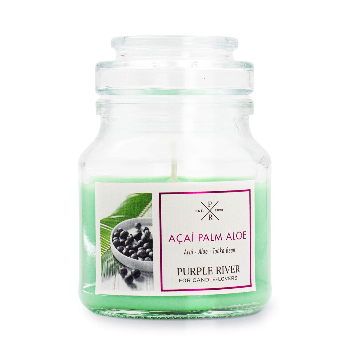 Purple River Candle mittleres Glas Acai Palm Aloe - Duftkerze