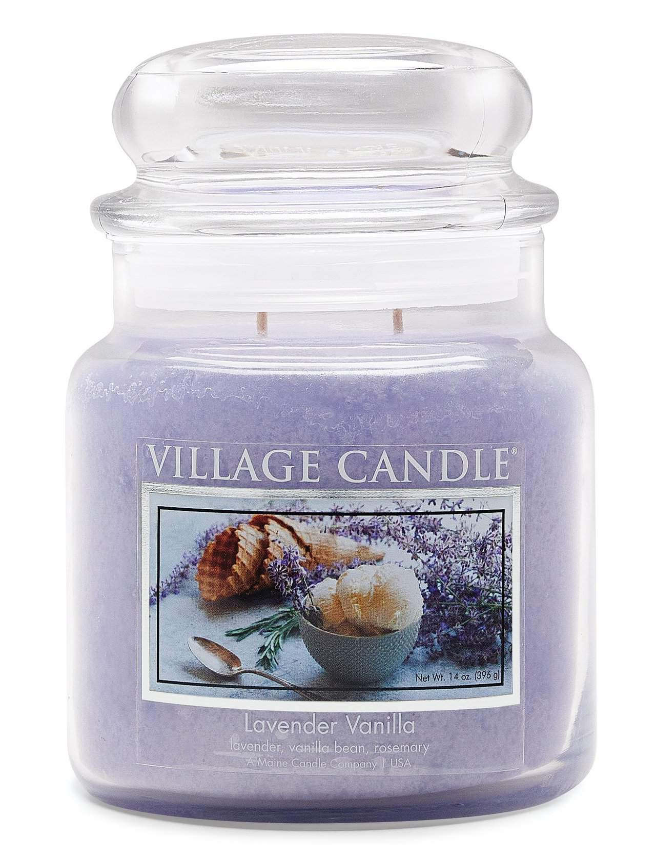 importshop24 Village Candle mittleres Glas Lavender Vanilla  Duftkerze