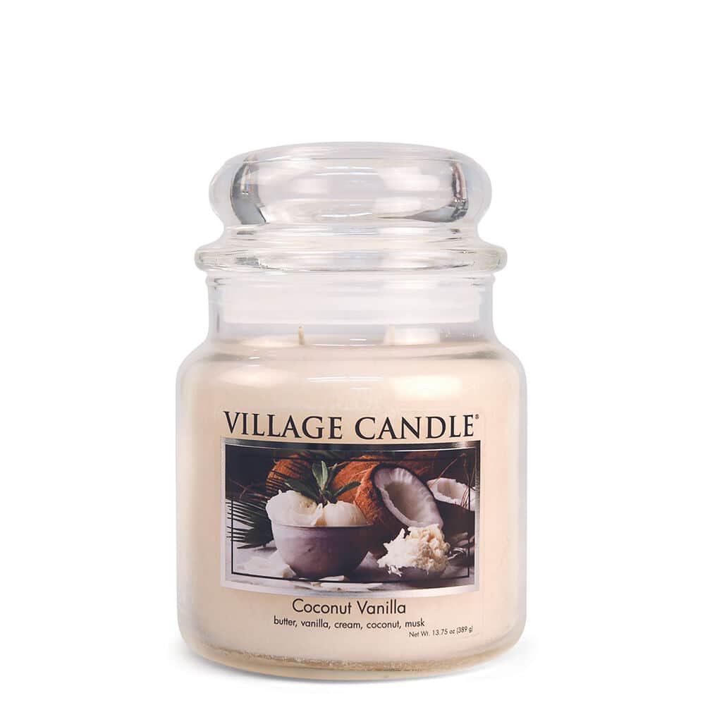 importshop24 Village Candle mittleres Glas Coconut Vanilla  Duftkerze