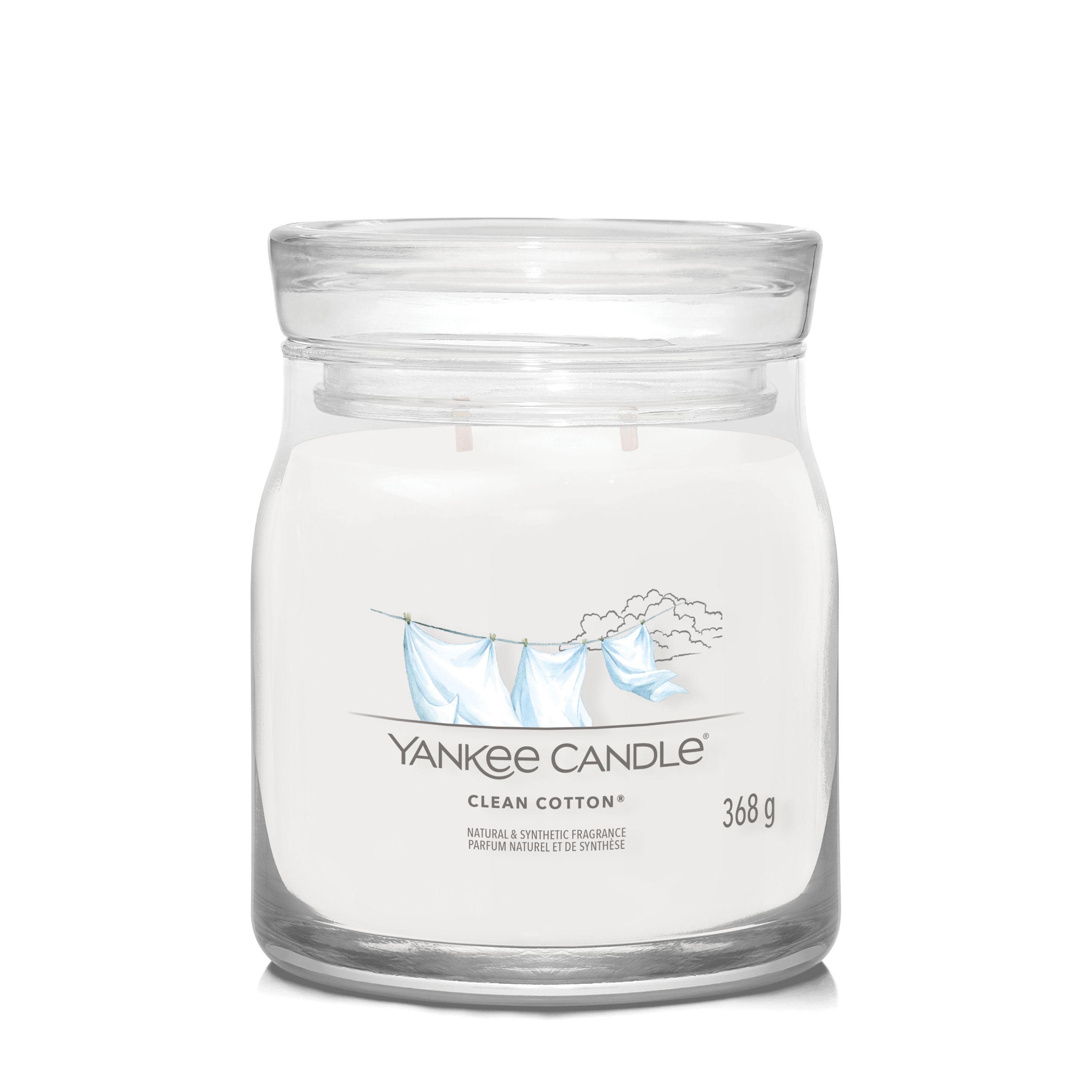 Yankee Candle mittleres Glas Clean Cotton - Duftkerze Yankee Candle mittleres Glas Clean Cotton - Duftkerze