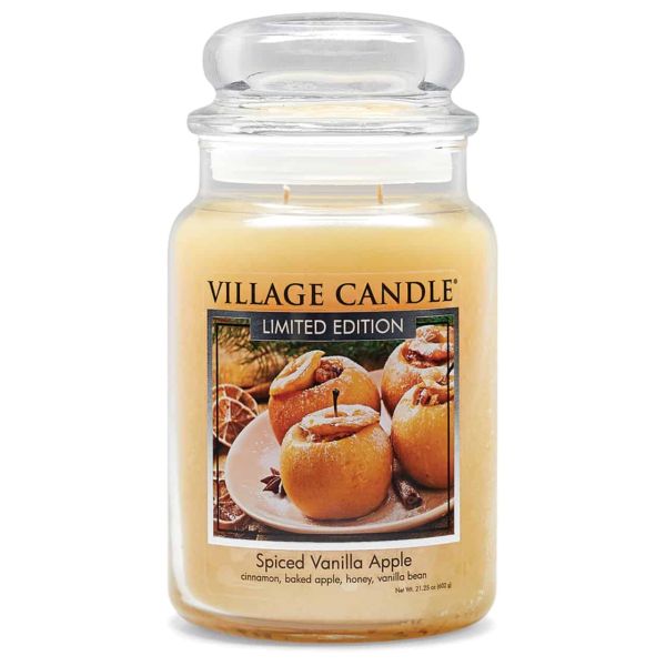 Village Candle großes Glas Spiced Vanilla Apple Duftkerze