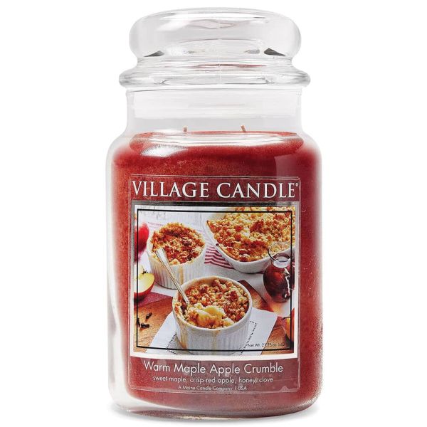 Village Candle großes Glas Warm Maple Apple Crumble Duftkerze