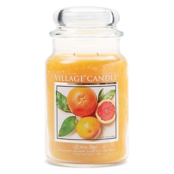 Village Candle großes Glas Citrus Zest Duftkerze