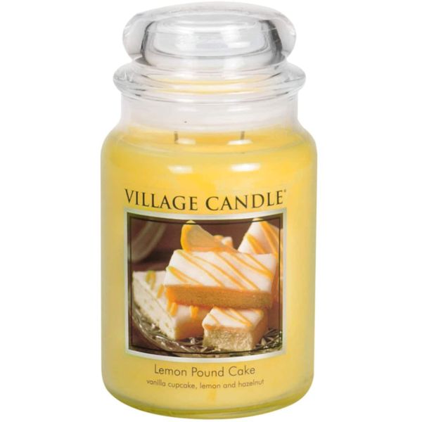 Village Candle großes Glas Lemon Pound Cake Duftkerze