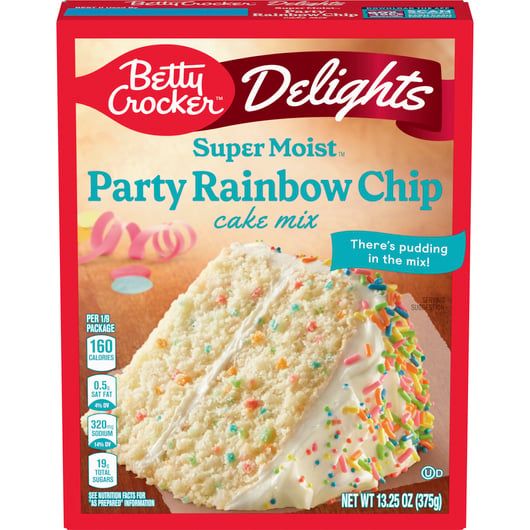 Betty Crocker Cake - Party Rainbow Chip (375g.) Backmischung