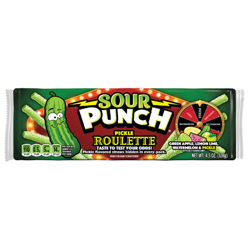 Sour Punch Straws Pickle Roulette 128g - Fruchtgummi