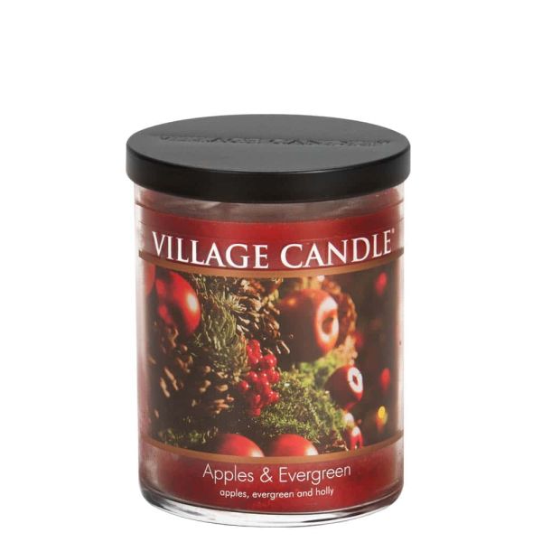 Village Candle Tumbler mittleres Glas Apples & Evergreen Duftkerze