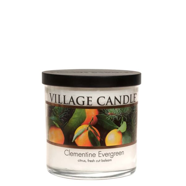 Village Candle Tumbler kleines Glas Clementine Evergreen Duftkerze